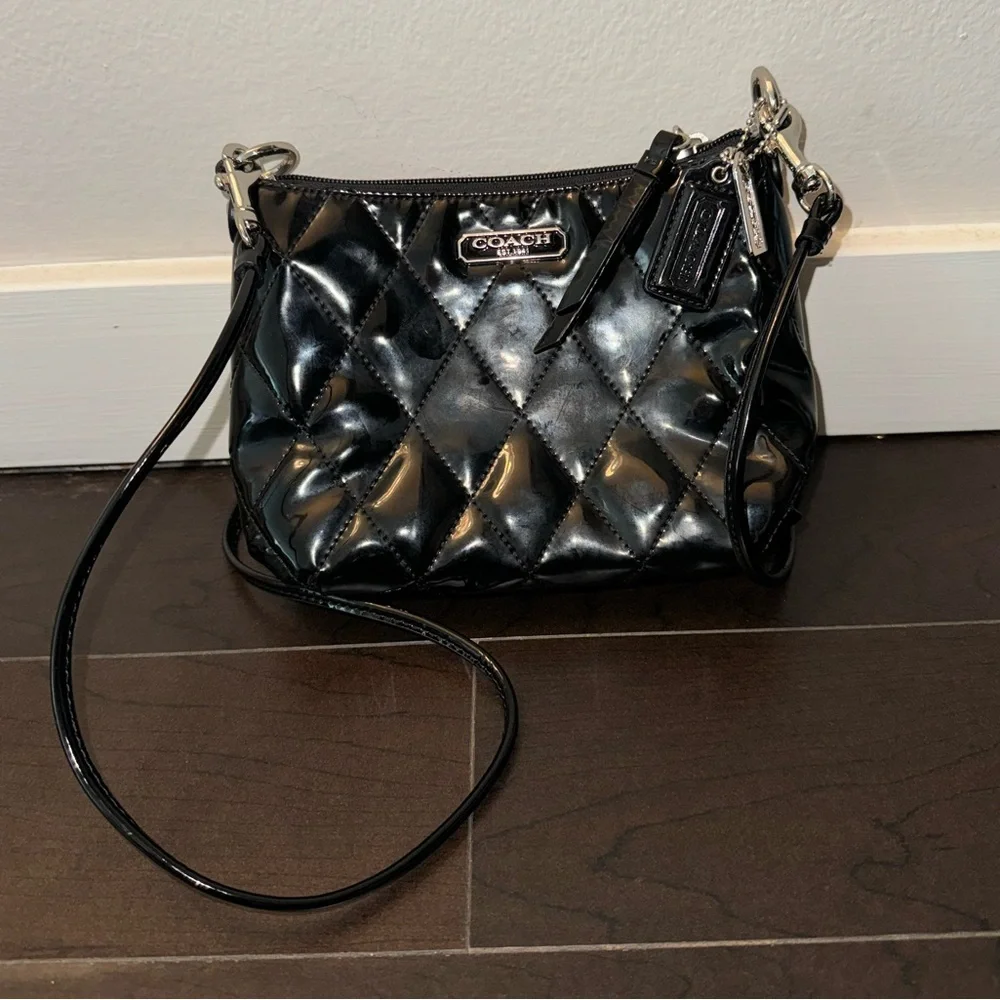 Coach Patent Leather Black Crossbody Bag - Picture 2 of 3